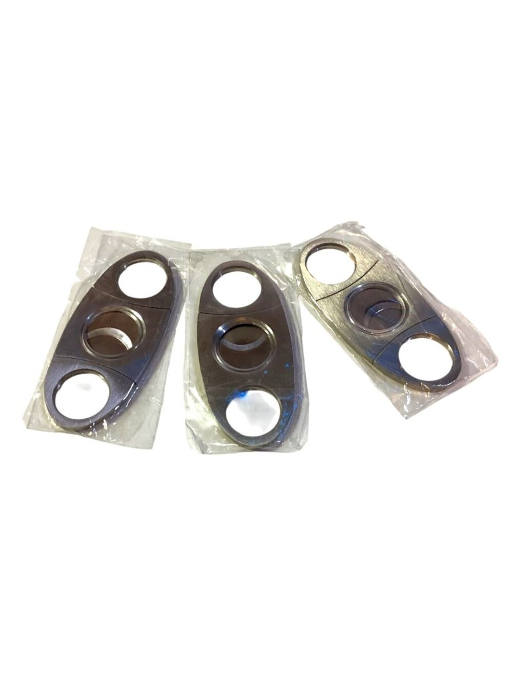 3 pcs New Stainless Steel Cigar Cutters Dual Blade Action NEW